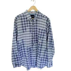 Tommy Bahama Blue Plaid Long Sleeve Cotton King Gingham Checkered Shirt XL